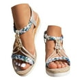 thumbnail image 1 of IUJSOY Bohemian Sandals for Women 2025 Braided Open Toe Espadrilles Casual Slingack Wedges Heels, 1 of 9