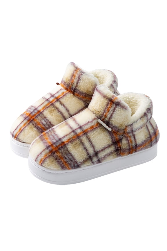 Bootie Slippers for Women Fluffy Furry Lined Casual Warm House Slippers Memory Foam Slides