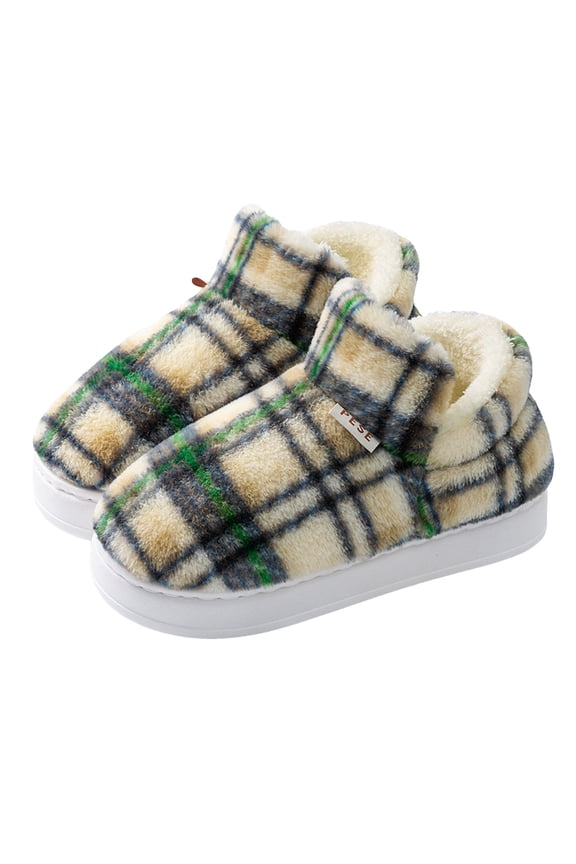 Bootie Slippers for Women Fluffy Furry Lined Casual Warm House Slippers Memory Foam Slides