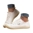 thumbnail image 1 of IUJSOY Canvas Shoes for Women Comfort Slip on Low Top Flat Loafers Lace up Casual Fashion Sneakers, 1 of 9