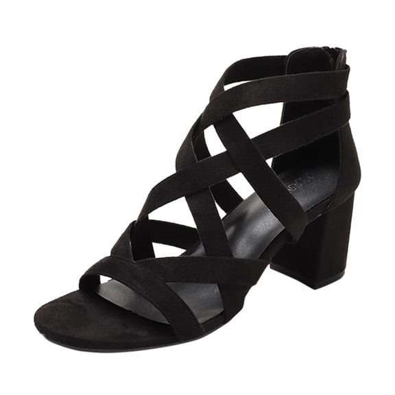 IUJSOY High Heels Sandals for Women Open Toe Crisscross Pumps Cutout Dress Strappy Shoes