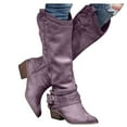 thumbnail image 1 of IUJSOY Cowboy Boots for Women Vintage Slouchy Mid Calf Boots Trendy Buckle Western Cowgirl Boots, 1 of 5