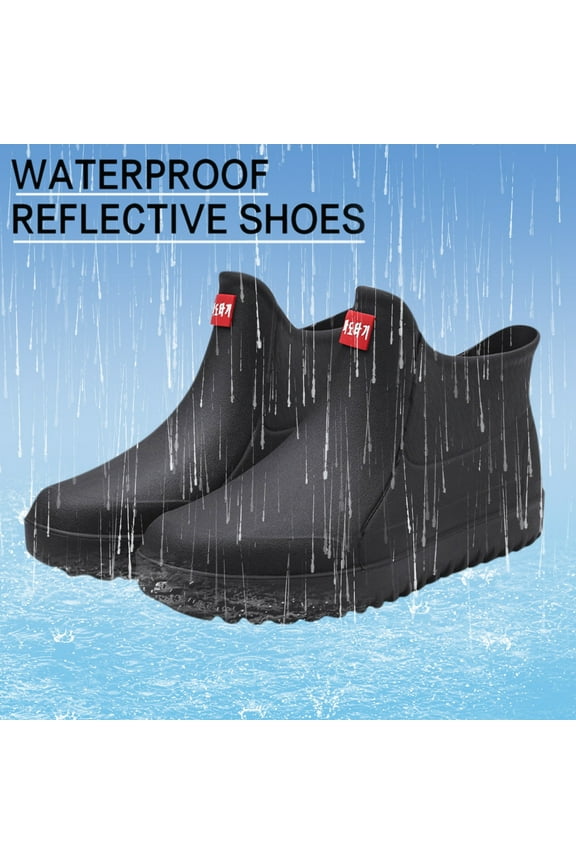 Deck Boots for Men Ankle Rain Boors Waterproof Rubber Fishing Booties Outdoor Work Shoes