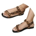 thumbnail image 1 of IUJSOY Flat Sandals for Women Leopard Print Fashion Beach Sandals Lightweight Casual Flats, 1 of 9