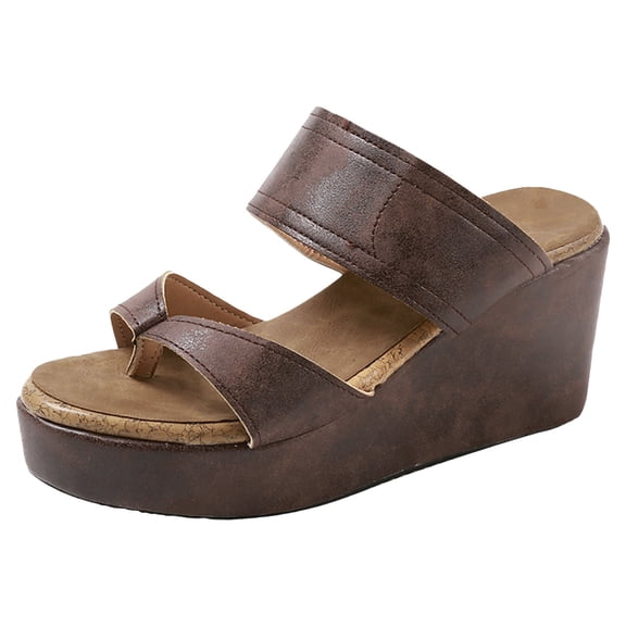 IUJSOY Flip Flops for Women 2025 Fashion Wedge Sandals Platform Slippers Comfortable Slip on Slides