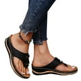 thumbnail image 1 of IUJSOY Flip Flops for Women Boho Orthopedic Wedge Sandals Comfort Arch Support Slides Slip on Shoes, 1 of 8