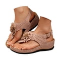 thumbnail image 1 of IUJSOY Flip Flops for Women Orthopedic Sandals Boho Flower Dress Shoes Slingback Wedge Sandals, 1 of 9