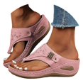 thumbnail image 1 of IUJSOY Womens Sandals Slippers Flip Flops for Women Orthopedic Wedge Sandals Boho Slip on Shoes, 1 of 6