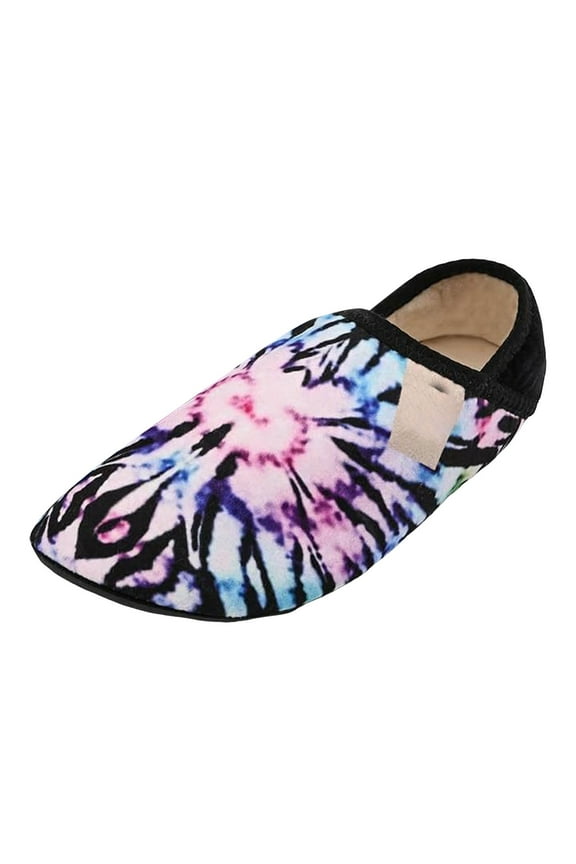 Fuzzy House Slippers for Women Men Indoor Closed Back Cozy Furry Lining Barefoot Slipper Socks for Yoga