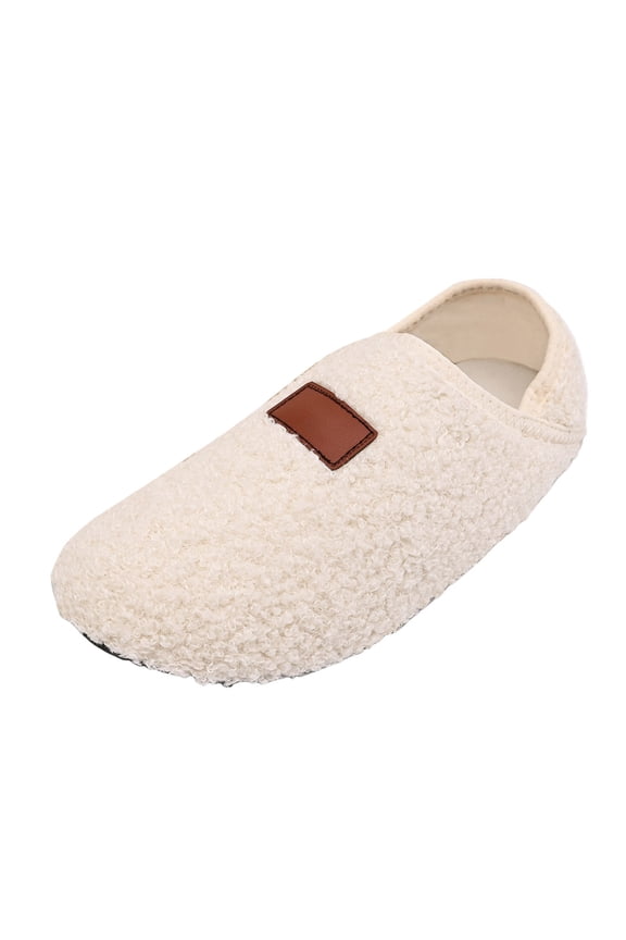 Fuzzy House Slippers for Women Men Indoor Closed Back Cozy Furry Lining Barefoot Slipper Socks for Yoga