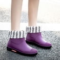 thumbnail image 1 of IUJSOY Garden Shoes Women Slip on Warm Rain Boots Waterproof Lightweight Deck Short Booties, 1 of 5
