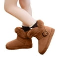 thumbnail image 1 of IUJSOY Girls Kids Snow Boots Warm Furry Lined Slip on Outdoor Winter Shoes Lightweight Walking Shoes, 1 of 6