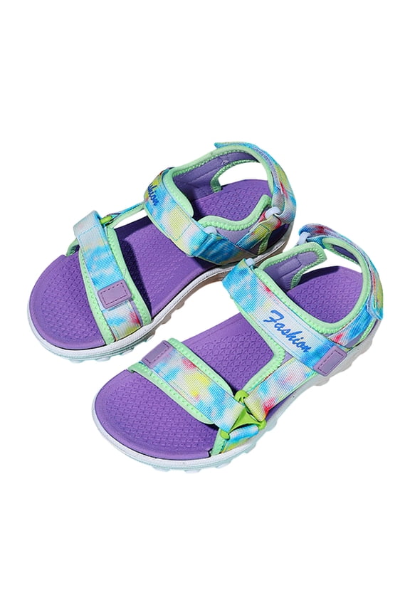 Girls Sandals Adjustable Straps Open Toe Athletic Beach Shoes Lightweight Non-Slip Sandals