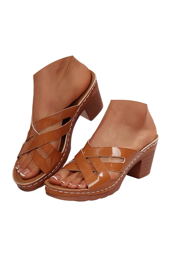 Mostsola Gladiator Sandals for Women 2025 Open Toe Backless Heels Strappy Hollow out Summer Pumps