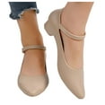 thumbnail image 1 of IUJSOY Heels for Women Low Heel Closed Pointed Toe Pumps for Office Work Dress Wedding Shoes, 1 of 7