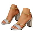 thumbnail image 1 of IUJSOY Heels for Women Open Toe Block Heeled Sandals Ankle Strap Pumps Wedding Party Dress Shoes, 1 of 8