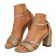 thumbnail image 1 of IUJSOY Heels for Women Open Toe Block Heeled Sandals Ankle Strap Pumps Wedding Party Dress Shoes, 1 of 9