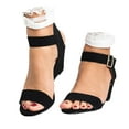 thumbnail image 1 of IUJSOY Heels for Women Open Toe Dress Shoes Platform Wedge Sandals Buckle Ankle Strap Pumps, 1 of 8