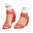 thumbnail image 1 of IUJSOY Heels for Women Open Toe Dress Shoes Platform Wedge Sandals Buckle Ankle Strap Pumps, 1 of 9