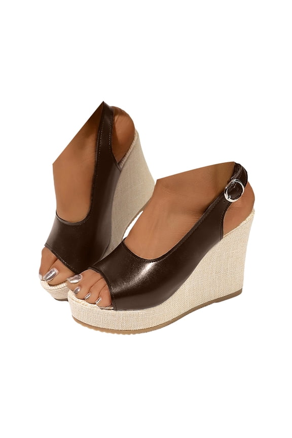 Mostsola High Heels for Women Peep Toe Platform Sandals Casual Adjustable Slingback Chunky Pumps