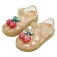 thumbnail image 1 of IUJSOY Jelly Sandals for Girls Closed Toe Princess Summer Dress Shoes Fisherman Water Shoes Flats, 1 of 4
