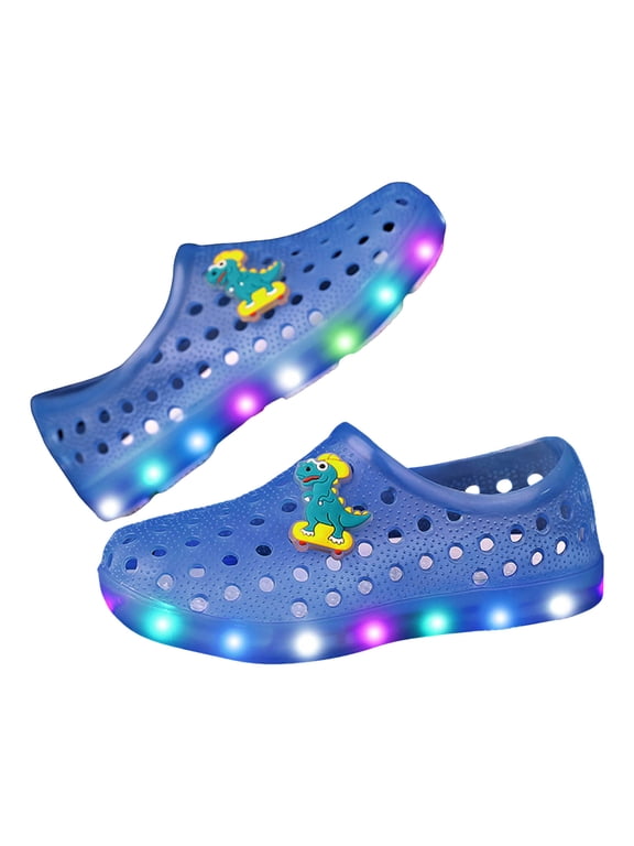 Kids Clogs Toddler Boys Girls Light up Garden Shoes Beach Swim Sandals Slip on Water Shoes