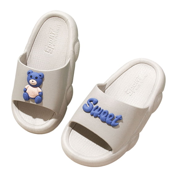 IUJSOY Kids Slides Cute Cartoon Cloud Slippers Anti-Slip Open Toe Summer Sandals for Girls