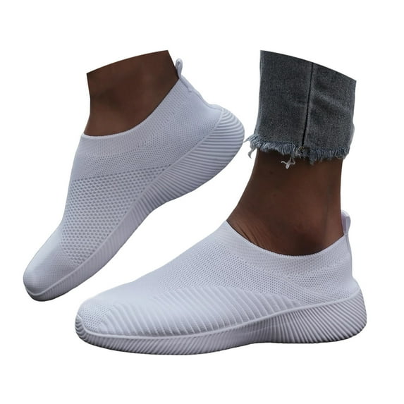 IUJSOY Lightweight Walking Shoes Women Slip on Mesh Sock Sneakers Anti-Slip Soft Sole Flats