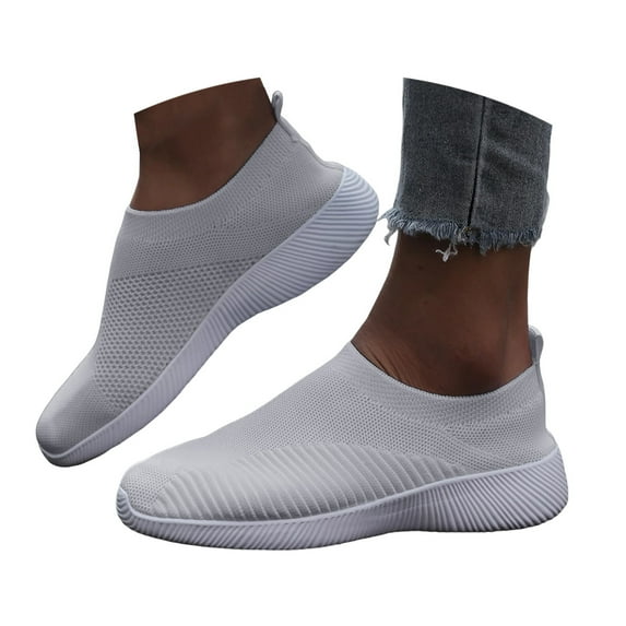 IUJSOY Lightweight Walking Shoes Women Slip on Mesh Sock Sneakers Anti-Slip Soft Sole Flats