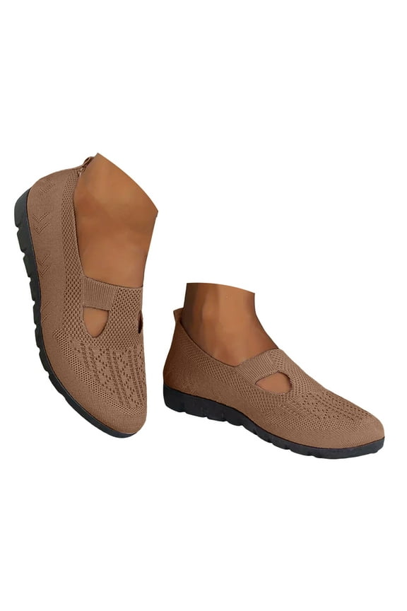 Loafers for Women Knitted Mesh Wedge Sandals Casual Slip on Lightweight Walking Shoes