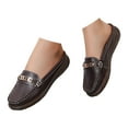thumbnail image 1 of IUJSOY Loafers for Women Mules Flats Shoes Comfortable Dressy Backless Slides Slip on Walking Shoes, 1 of 6