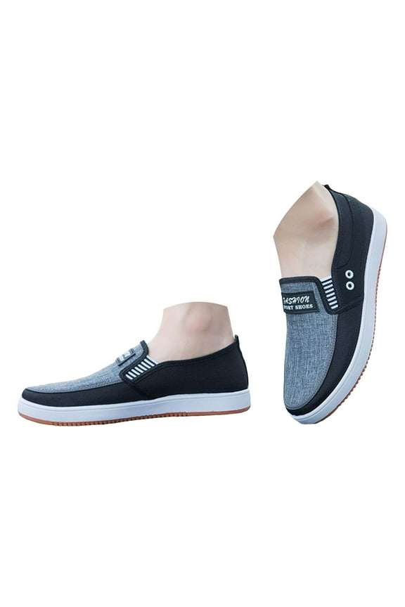 Men Canvas Casual Shoes Flat Non Slip Soles Loafer Deck Business Shoes Walking Comfort