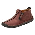 thumbnail image 1 of IUJSOY Men's Ankle Boots Side Zipper Barefoot Booties Fashion Stitching Low Top Outdoor Boots, 1 of 6