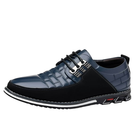 IUJSOY Men's Dress Shoes Comfort Business Casual Oxford Shoes Sneakers Derby Shoe Blue 11.5