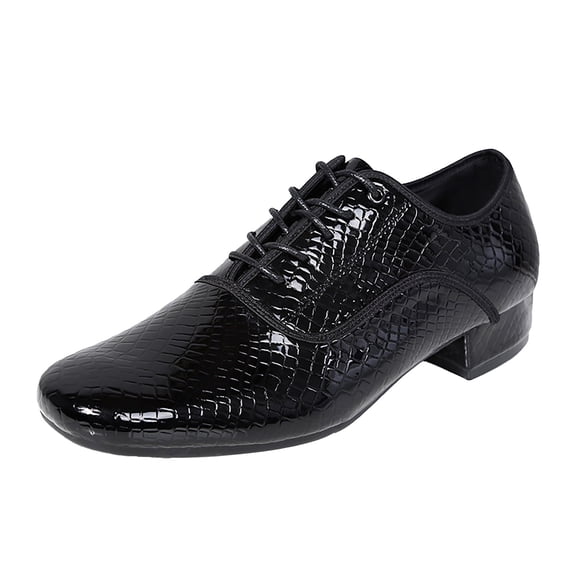 IUJSOY Men's Latin Dance Shoes Salsa Tango Modern Performance Practice Dance Shoes Black 10