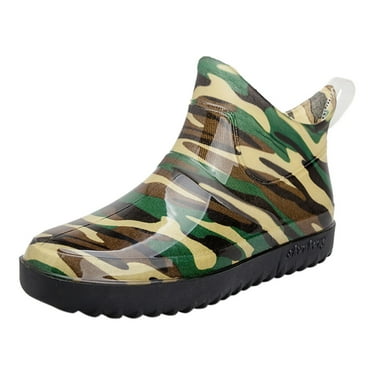 IUJSOY Men's Non Slip Waterproof Rain Boots Deck Boots Anti Slip Fishing Boots Work Boot Green 8.5