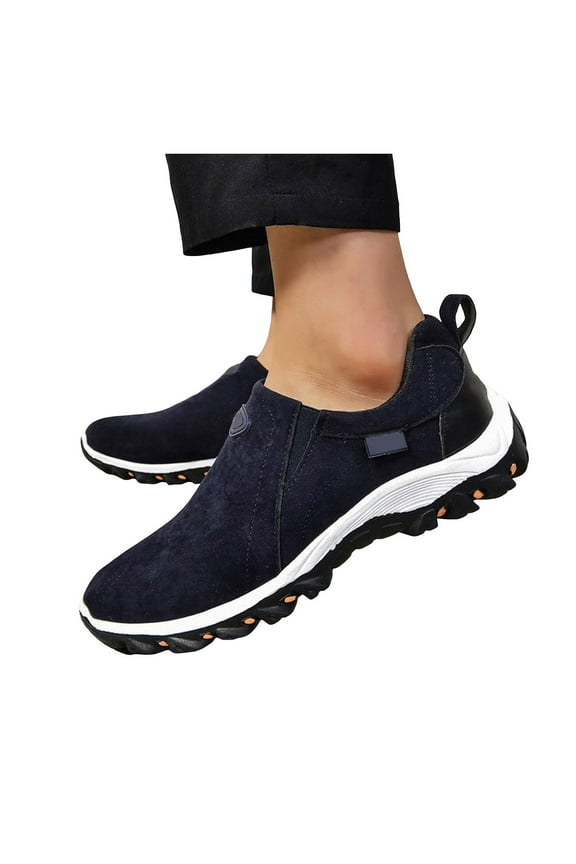 Men's Slip on Sneakers Waterproof Hiking Shoes Comfortable Orthopetic Walking Shoes