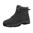 thumbnail image 1 of IUJSOY Men's Women's Winter Boots Snow Boots Outdoor Non Slip Furry Lined Ankle Boots Leather Shoes, 1 of 7