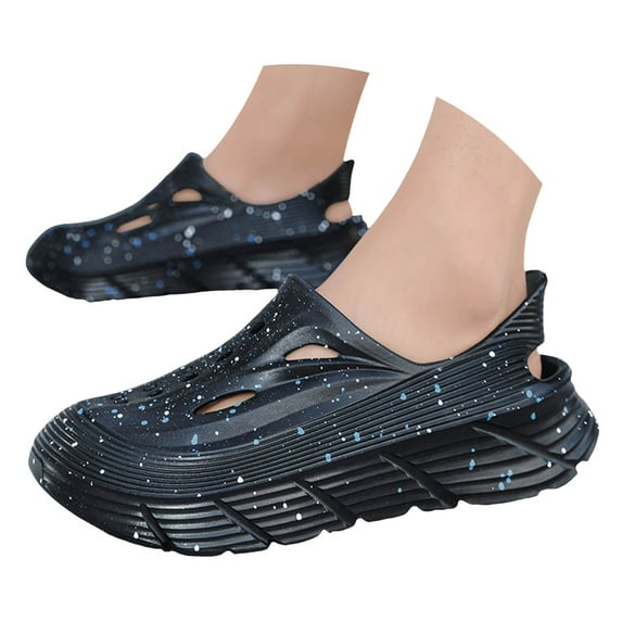 IUJSOY Mens Clogs Outdoor Athletic Sandals Slip on Garden Shoes Non-Slip Summer Water Beach Shoes
