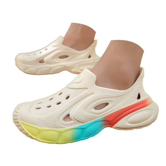 IUJSOY Mens Clogs Outdoor Athletic Sandals Slip on Garden Shoes Non-Slip Summer Water Beach Shoes