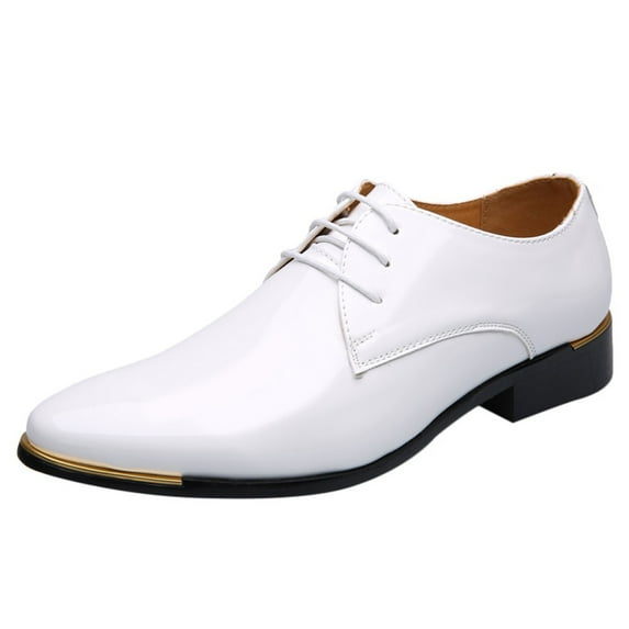 IUJSOY Mens Dress Shoes Tuxedo Shoes Patent Leather Lace up Dress Shoes Classic Formal Oxfords