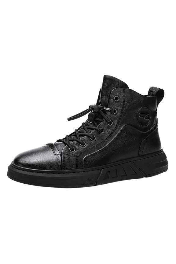 Mens Motorcycle Boots Combat Dress Boots Lace up Cap Toe Ankle Booties Black 9