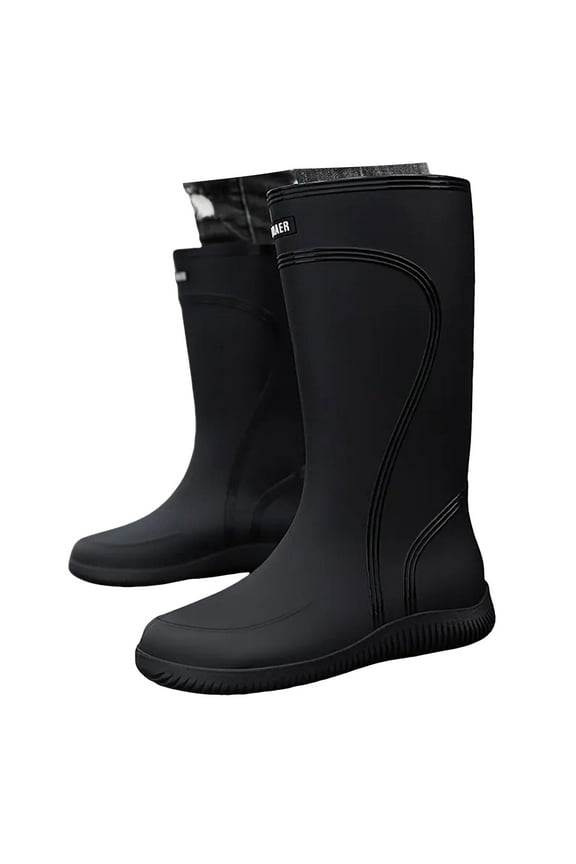 Mens Rubber Rain Boots Mid Calf Waterproof Insulated Muck Boots Outdoor Garden Boots for Men
