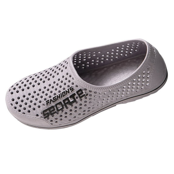 IUJSOY Mens Slip on Sandals Hollow Out Walking Shoes Lightweight Loafers Arch Support Beach Shoes
