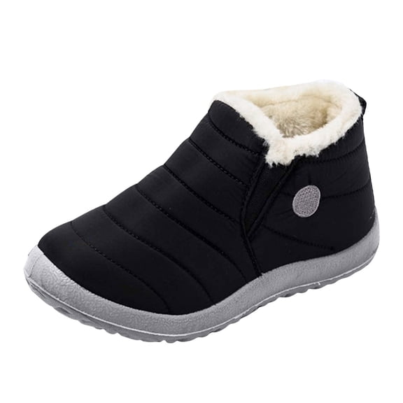 IUJSOY Mens Winter Snow Boots Water Resistant Warm Furry Lined Ankle Booties Outdoor Trekking Boot