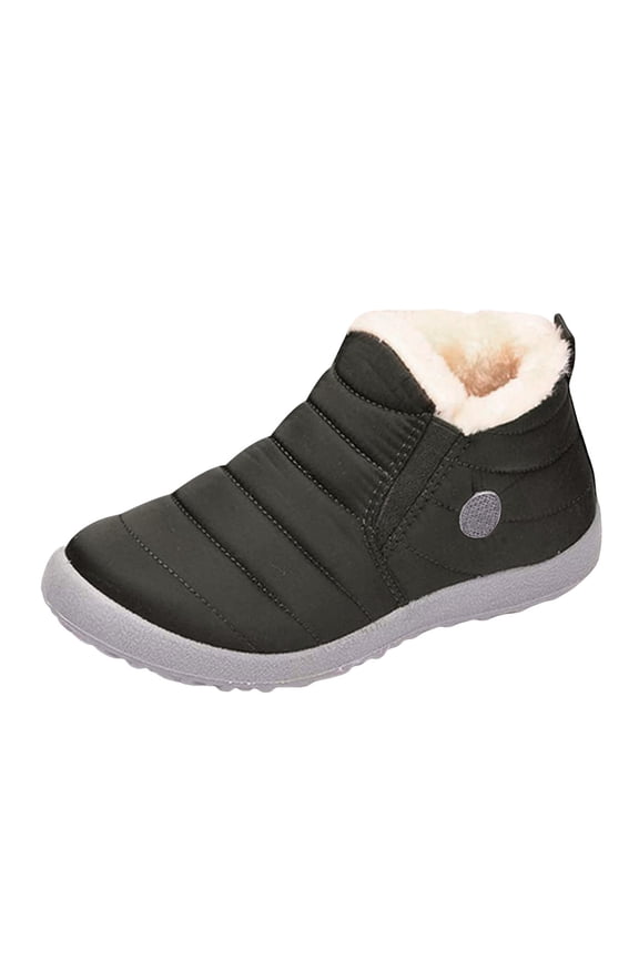 Mens Winter Snow Boots Water Resistant Warm Furry Lined Ankle Booties Outdoor Trekking Boot