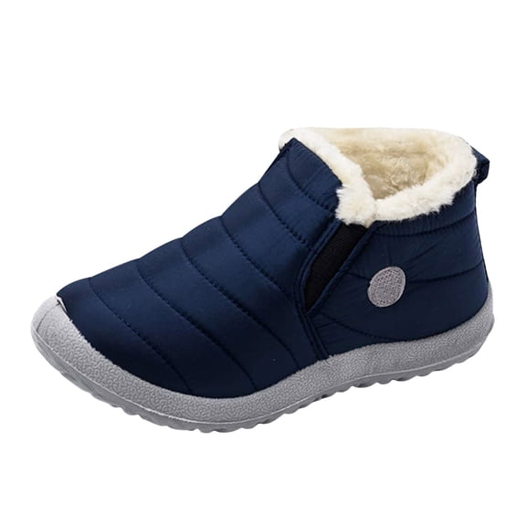 IUJSOY Mens Winter Snow Boots Water Resistant Warm Furry Lined Ankle Booties Outdoor Trekking Boot