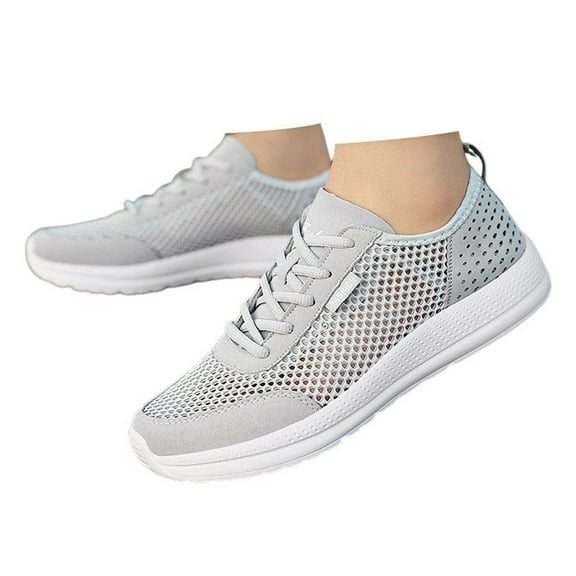IUJSOY Mesh Walking Shoes for Men Non-Slip Tennis Shoes Mesh Lace up Fashion Sneakers Sandals