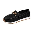 thumbnail image 1 of IUJSOY Metal Chain Loafers for Women Round Toe Slip on Flats Comfortable Non-Slip Work Office Shoes, 1 of 8