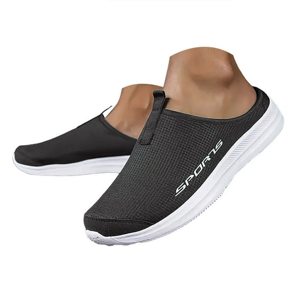IUJSOY Mules for Women Men Lightweight Mesh Slip on Slides Casual House Slippers Walking Shoes